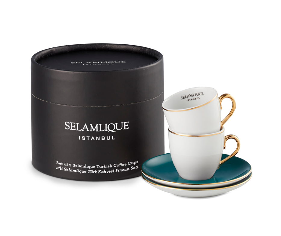 Set von 2 Kaffeetassen | Türkis